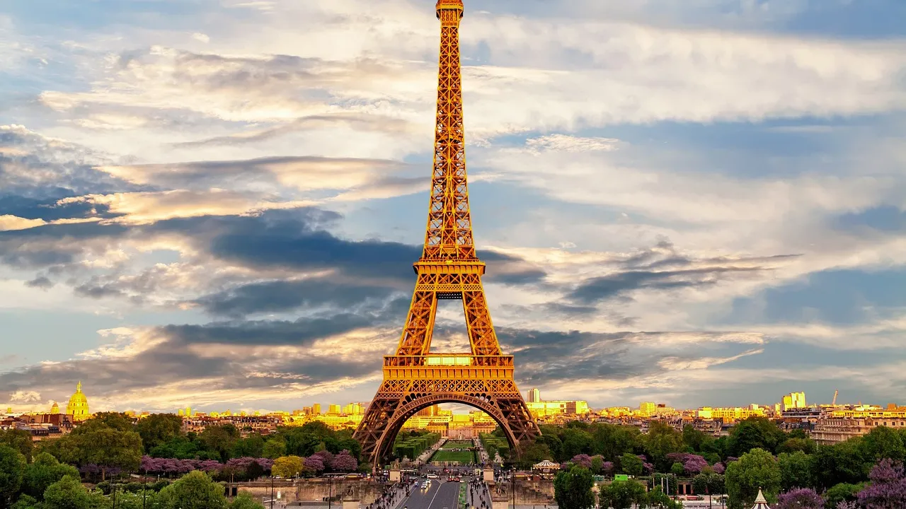 Eiffel Tower above the Paris skyline